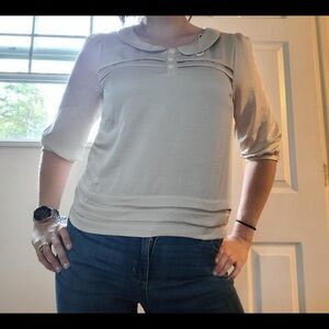 Forever 21 Women's Beige Sheer Blouse Size M